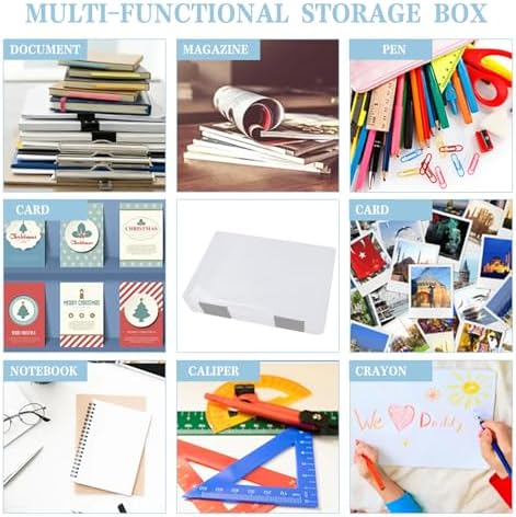 12 Pcs Clear Paper Storage Box, Grey, 12.4 x 9.84 x 1.18 Inches - Image 5