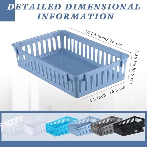 Wenqik Set of 12 Small Plastic Baskets for Organizing, Multi Color - Image 3