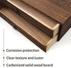 2-Drawer Wooden Desk Organizer Wood Desktop Storage Cabinet A4 File Cabinet Tabletop Storage Box Desk Drawer Organizer Paper Holder Carbonization for Home Office Workspace - Image 6