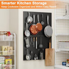 Hencawima Wall Mounted Peg board, 4 Pack Pot and Pan Organizer with 20 Hooks, Modular Kitchen Storage for Pots, Pans, Lids and Utensils, Easy Assembly - Image 7