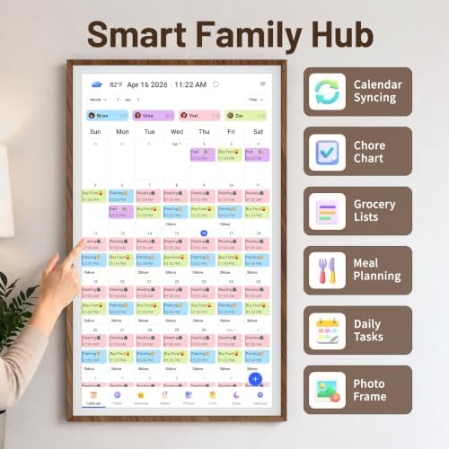 27" Digital Wall Calendar with Chore Chart, Touchscreen & Family Planner - Image 2