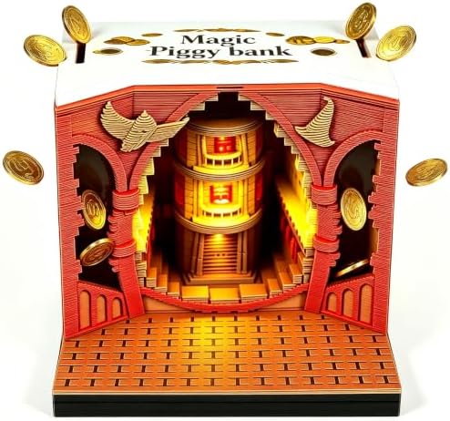 3D Time Piece Calendar, 2027 Desk Calendar With LED Light, 3d Tree Memo Pad Creative Desk Calendar, Christmas Gift for Colleague Friend, Desktop Decoration (Magic piggy bank) by Unknown
