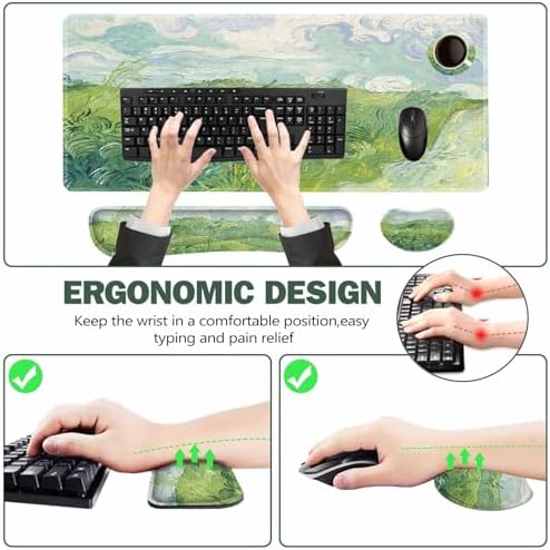 ToLuLu Extended Gaming Mouse Pad, Memory Foam Keyboard Mouse Wrist Rest Set - Image 6