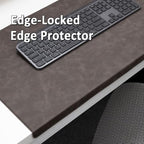 Office PU Leather Desk Pad with Stitched Edges (Black,35.4"x16.9") - Image 2