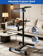 KOOV 2 Shelves Projector Stand, Max 47" Height Adjustable Laptop Stand - Image 5