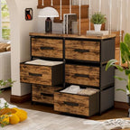 GcdPai Dresser 6 Fabric Larger Drawer(20cm Height) Stand Leather Desktop - Image 3