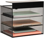 Mind Reader Slide-On Under Desk File Organizer, No Tools Required, Hanging Storage for Laptops, Folders, and Notebooks, Metal, Black by MindReader