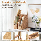 2 Pcs Handwoven Magazine File Holder 11.8'' Foldable Design - Image 5