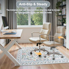 Anidaroel Desk Chair Mat for Hardwood Floor/Tile Floor, 36"x48" Boho Computer Chair Mat, Anti-Slip Floral Office Rugs for Rolling Chairs, Low Pile Beige Desk Chair Mats for Hardwood - Image 6