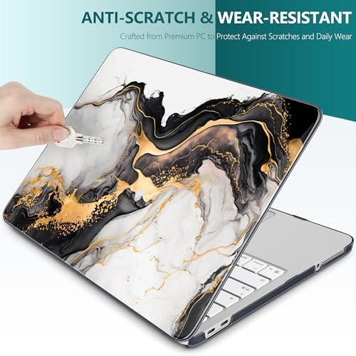 DONGKE Compatible with MacBook Neo 13 Inch Case 2026 A3404 A18 Pro chip & Touch ID, Plastic Hard Shell with Keyboard Cover, Screen Protector & Dust Plugs, Grey Marble - Image 6