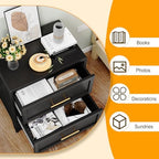 Ckzbx Metal Dresser Under Desk Metal Filing Cabinets, 26.42" H Drawer Chests of Drawers for Office, Garage (2 Drawers Black 24inch Wide) - Image 5