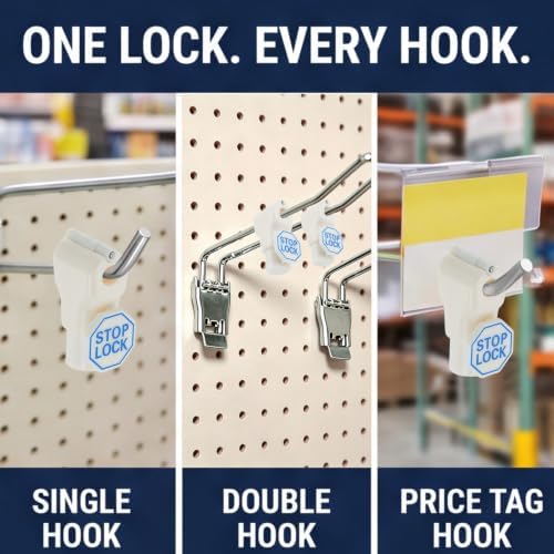 DTGN 200Pcs 4mm Magnetic Peg Hook Locks ABS Plastic, White - Image 6