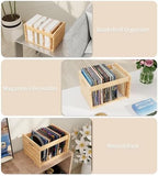 Bamboo Hanging File Organizer, Desk File Box, Open Top, 2 Pack, Natural - Image 6