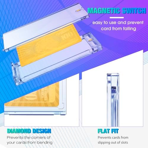 SATINIOR 150 Pcs 100 Pt Acrylic Magnetic Card Holders 2.5 x 3.54 Inch Tag Holder Clear Protectors Hard Plastic UV Protection Case for Sports Baseball Card Trading Storing Displaying - Image 3