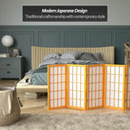 2 ft. Short Desktop Window Pane Shoji Screen - Honey - 6 Panels - Image 3