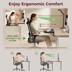 Desk Extender Tray, 16"×12" Clamp-On Arm Rest Shelf, 90° Foldable Computer Elbow Support for Office Home, Space-Saving Keyboard Mouse Tray (Black) - Image 6