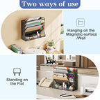 Jakyitvi 5-Tier Magnetic File Organizer R-Shaped Base Wall Hanging Black - Image 3