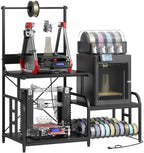 3D Printer Stand with Filament Storage Rack, Power Outlet, Spool Holder by MILEFA
