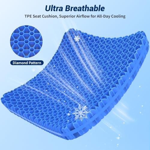 Gel Seat Cushion for Office Chair, Car Seat, XX-Large, Black - Image 3