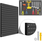 Peg Board, 2 Pack Metal Pegboard Panels Black Pegboards Wall Organizer with Frame Large Heavy Duty Peg Board with Hooks for Walls Home,Garage Tool Storage,Office Organization,Kitchen 24”×16” - Image 2