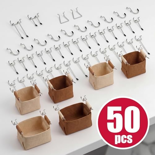 Spampur Peg Board, 4 Pack Metal Pegboard Wall Organizer with Accessories - Image 4