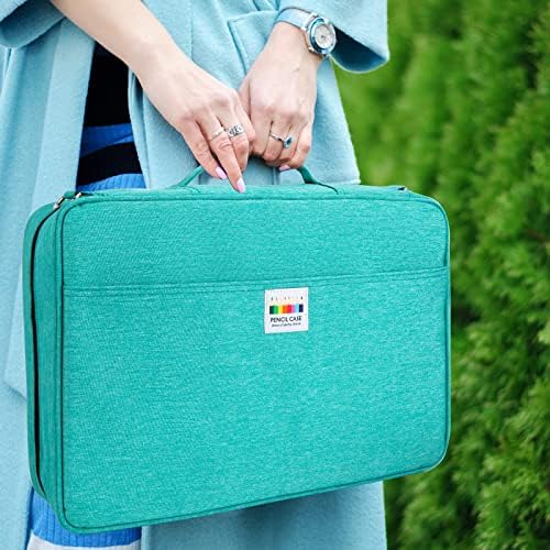 YOUSHARES Big Capacity Colored Pencil Case - 480 Slots large Pen Case Organizer with Multilayer Holder for Prismacolor Colored Pencils & Gel Pen (Green) - Image 6