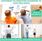 H-Qprobd White Board Dry Erase Boards for Wall 5' x 3' Magnetic Whiteboard - 60"x36" Aluminum Presentation Large Whiteboard with Long Pen Tray, 6 Markers, 2 Erasers &12 Magnets - Image 5
