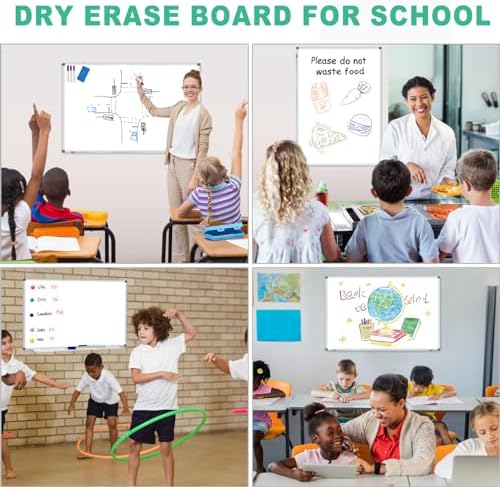 H-Qprobd 3' x 2' Whiteboard Dry Erase White Board for Wall 36x24 (3pcs) Magnetic Boards for Office Classroom & Home, Small Wall Whiteboard Including 6 Markers, 20 Magnets, 2 Erasers - Image 5