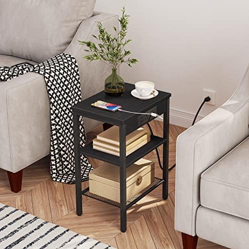 HOOBRO Side Tables with Charging Station, Small End Tables for Small Space - Image 5