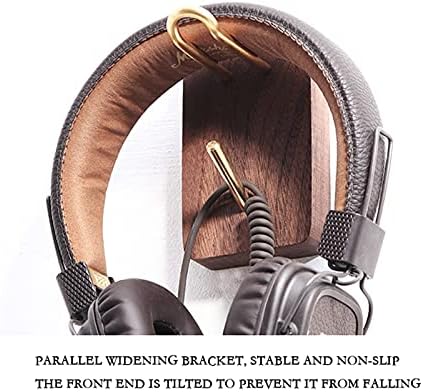 Headphone Stand Headphone Hanger Holder Wall Mount Headset Hook Under Desk Creative Headset Stand Wall-Mounted Solid Wood Frame Metal Hook Headset Stand - Image 3