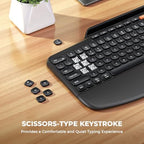 MEETION Wireless Keyboard Mouse Combo, Ergonomic Bluetooth Rechargeable - Image 3
