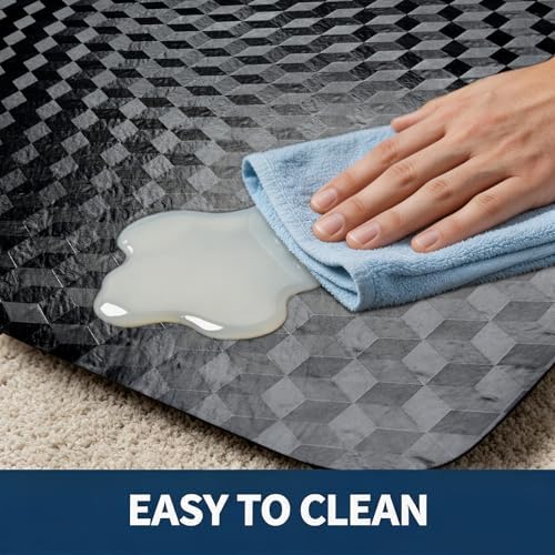 Chair Mat for Low Pile Carpet 36" x 48" PVC Office Carpet Protector, Black - Image 3