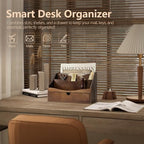 Rebee Vision Mail Organizer for Desk with 4-Slot for Home & Office, Brown - Image 3