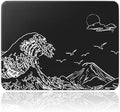ATTACK SHARK CM05SE Glass Gaming Mouse Pad for FPS & Esports, Nano-Etched Tempered Glass Surface,Ultra-Smooth Low Friction Hard Mousepad,Waterproof Large Desk Mouse Mat for PC Setup,Black Wave by ATTACKSHARK