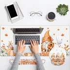 Britimes Keyboard Mouse Pad Set, 4 in 1 Desk Mat Set, Fall Gnome - Image 7