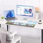 Large Keyboard Mouse Pad Set, Extended Mouse Pad+Keyboard Wrist Rest Support, Memory Foam Ergonomic Easy Typing, 4Pcs (31.5×11.8 in) Desk Pad Set for Office Home,Butterfly Cow in Flower Field - Image 3