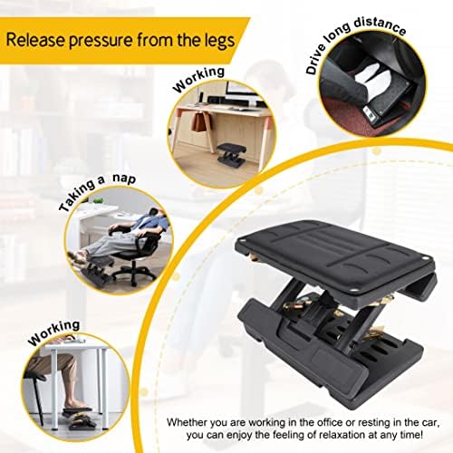 Adjustable Under Desk Foot Rest & Leg Rest Massage Office Footrest - Image 2
