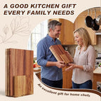 3 Pcs Acacia, Wenge & Rubberwood Chopping Wood Book Cutting Boards Set with Wooden Bookend Holder Book Shaped Solid Wood Cutting Board for Kitchen Fruits Vegetables Meat Fish Cheese Bread - Image 5