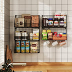X-cosrack 3-Tier Stackable Detachable Snack Organizer (Large Size), Countertop Display/Wall Mounted Shelf with 5 Hooks Wire Basket Snack Shelf for Office Cabinets, Kitchen, Pantry, 11.8x7.8x22 Inch - Image 7