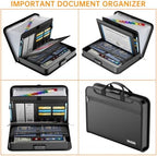 DocSafe 5200°F Accordion File Organizer with Lock,Fireproof Water Resistant Expanding File Folder with Multi Pockets,Document Organizer Home Office Travel Safe Storage for Letter Size Files,Black - Image 5