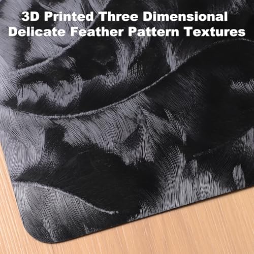 60" x 75" Office Mat for Hardwood Floor with 3D Feather Design,Waterproof&Non-Slip Computer Floors Mat,Utility Office Floor Mats for Rolling Chairs Hardwood,Office Chair Floors Protector for Home&Game - Image 2