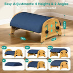 YESHEIN Ergonomic Foot Rest Under Desk At Work, 6 Positions, Bamboo Wood - Image 3