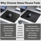 Glass Gaming Mouse Pad, Hard Mousepad for Gaming, 15.7” x 11.8” Ultra-Smooth Micro-Etched Surface Mousepad, Improved Precision & Speed, Anti-Slip Base, Silver - Image 5