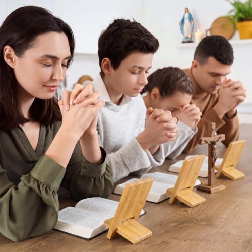 Novabright 36 Pcs Christian Bible Verse Bamboo Phone Stand, Natural - Image 6