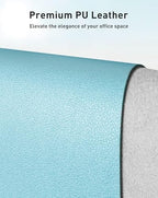 Aothia Faux Leather Desk Mat - Large Mouse Pad, Non-Slip PU Leather Blotter, Waterproof Writing Surface for Office and Home (Blue Topaz, 63" x 17") - Image 2