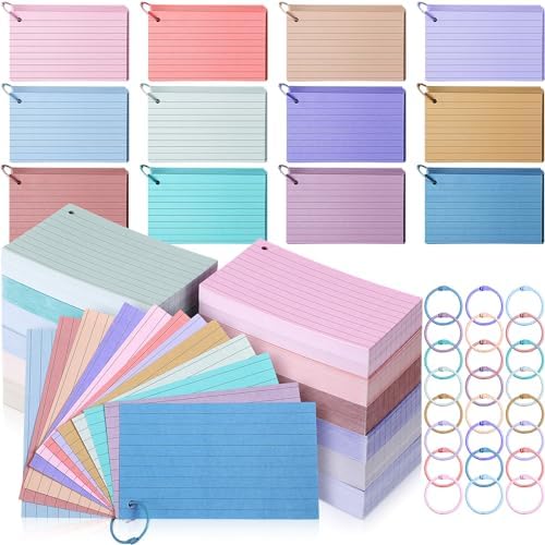 Ctosree 1440 Pcs Back to School Index Cards, 3 x 5 Inch, Vintage Color by Ctosree