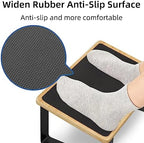 Foot Rest for Under Desk at Work, New Upgrade Wooden with Metal Ergonomic Foot Stools with Non-Slip Rubber Stepping Surface, Office Footstools Under Desk Pressure Relief, Matte Black Thicken Footrest - Image 4