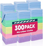 TEAWOO Microfiber Towels Bulk-300 Pack, Cleaning Cloths, Microfiber Towels for Cars, Cleaning Rags 5 Colors Assorted (12x12 inches) by TEAWOO