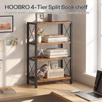 HOOBRO Desk Shelf, 4 Tier Stackable Desktop Bookshelf, Small Bookcase - Image 4