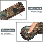 3Pcs Mouse Pad Set, Dark Art Flowers Large Gaming Mouse Pad with Stitched Edge, Ergonomic Memory Foam Keyboard Wrist Support and Mouse Wrist Rest Cushion, Pain Relief Non-Slip Desk Pad Combo - Image 3